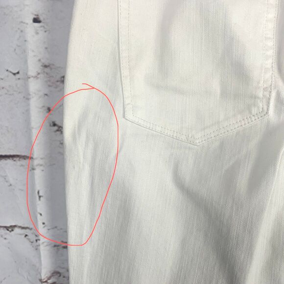 Jessica Simpson White Crop Skinny Jeans Size 14 Rolled Hem Summer Stretch Fit - Picture 5 of 13